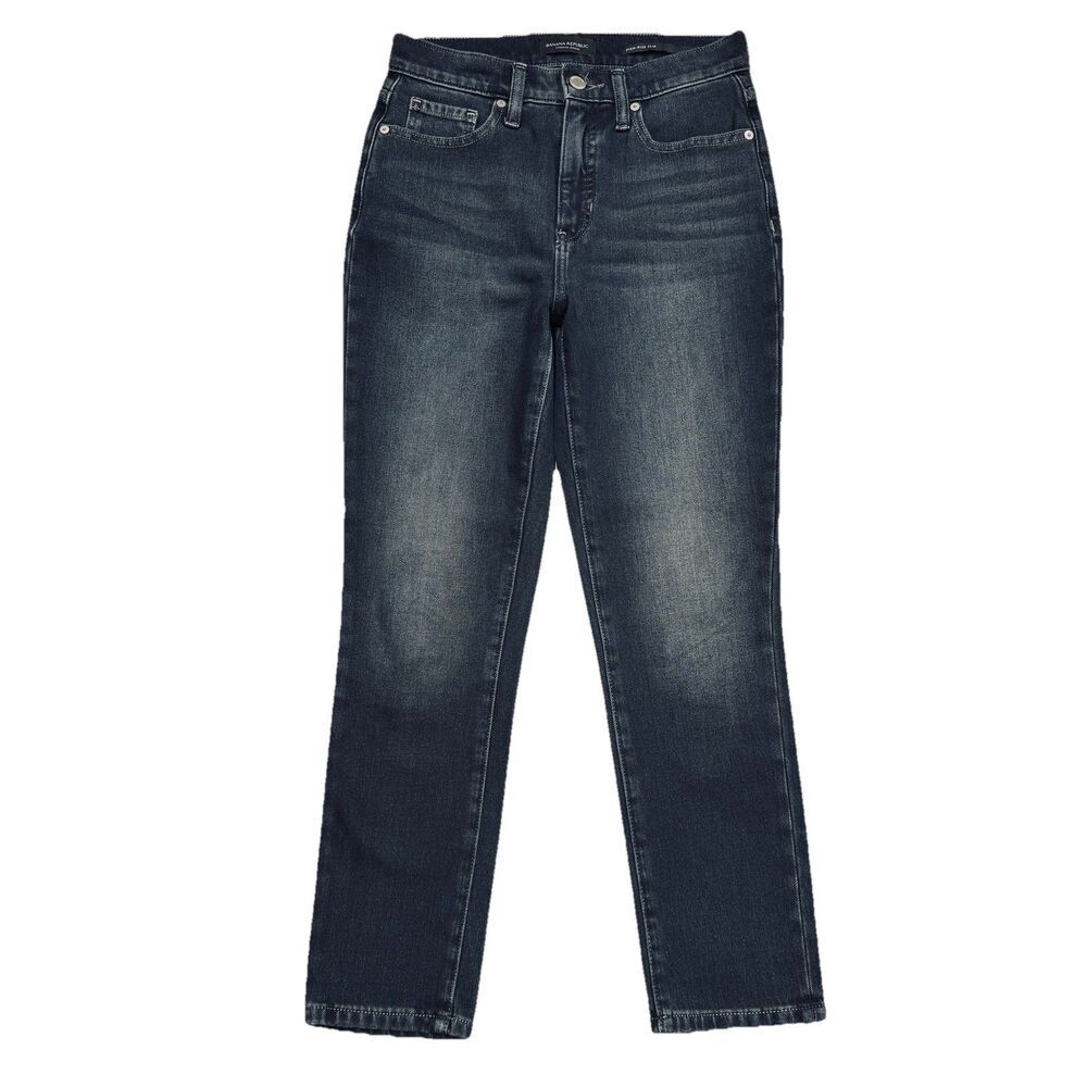 Banana Republic High Rise Slim Jeans 25 Short (26x25) Dark Wash Blue Denim Women